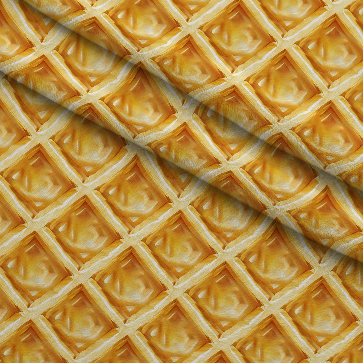 Golden Griddle Pattern 5 Fleece Fabric — fleece fabric folded close-up preview (mv-fleece-v1:lying)