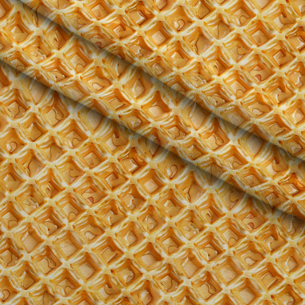 Golden Griddle Pattern 8 Fleece Fabric — fleece fabric folded close-up preview (mv-fleece-v1:lying)