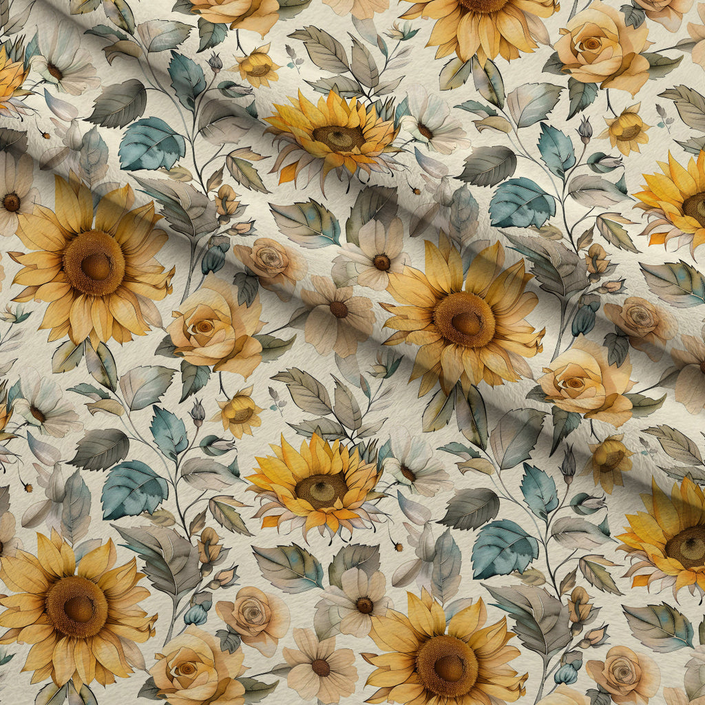 Golden Harvest Blooms Pattern 14 Fleece Fabric — fleece fabric folded close-up preview (mv-fleece-v1:lying)