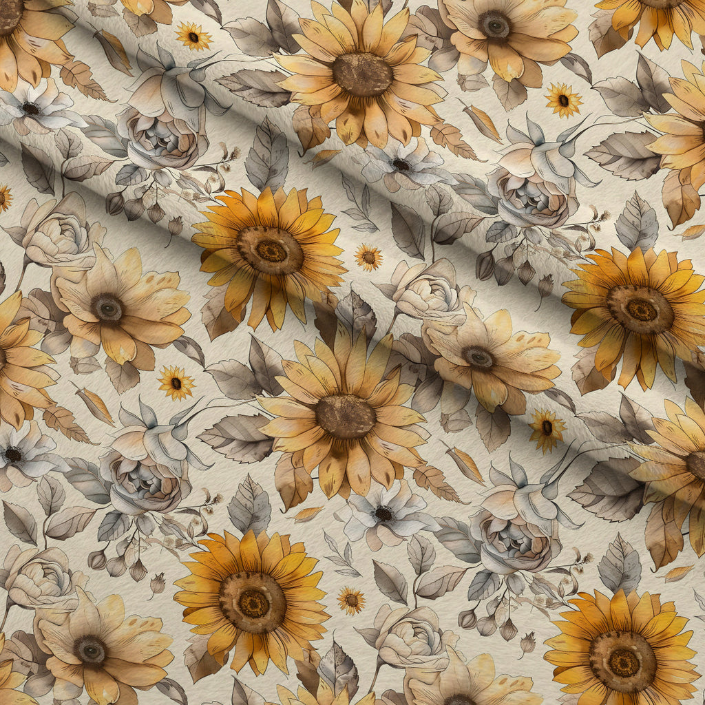 Golden Harvest Blooms Pattern 24 Fleece Fabric — fleece fabric folded close-up preview (mv-fleece-v1:lying)