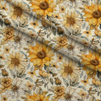 Golden Harvest Blooms Pattern 7 Fleece Fabric — fleece fabric folded close-up preview (mv-fleece-v1:lying)
