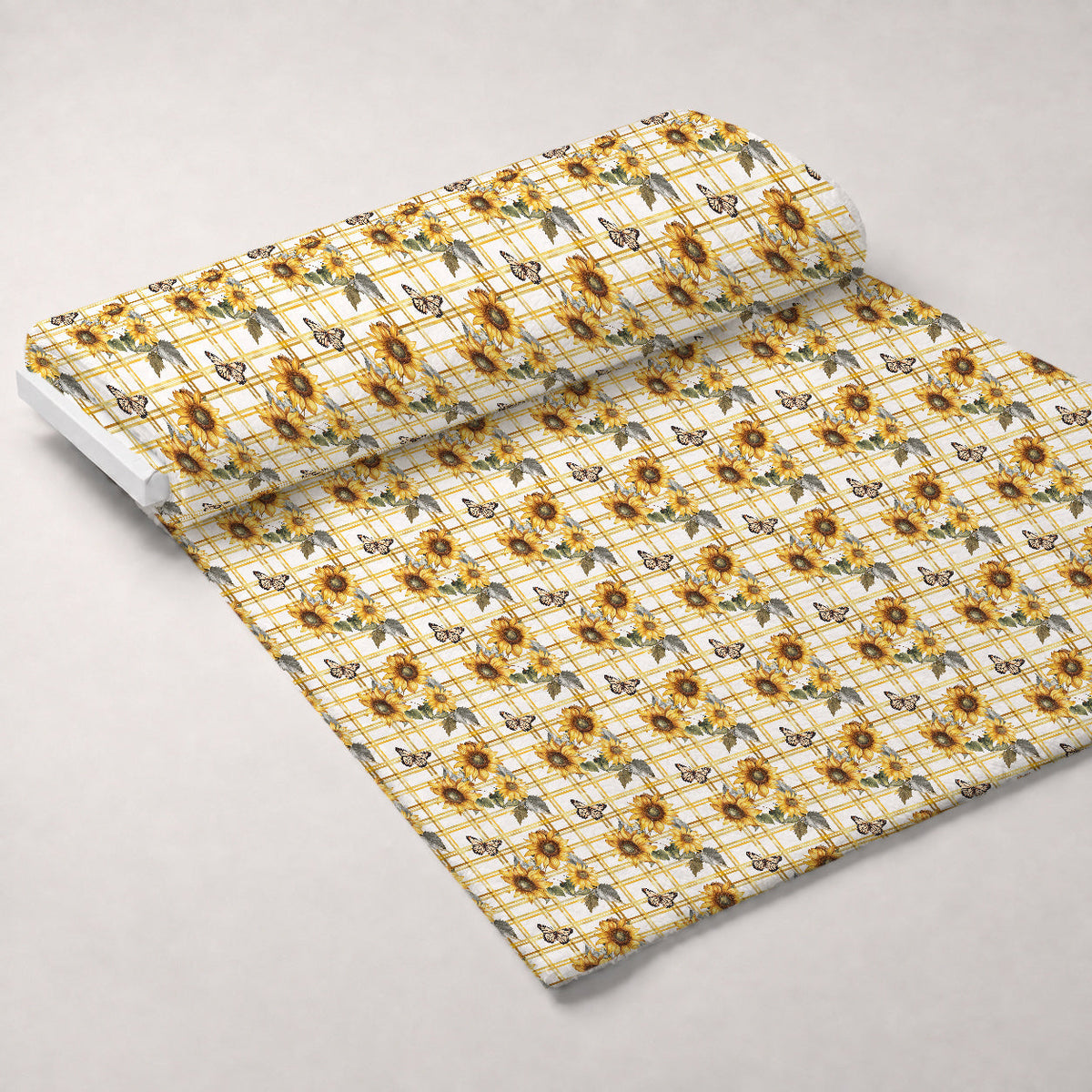 Golden Meadow Flutter Pattern 1 Fleece Fabric — fleece fabric unrolled bolt preview (mv-fleece-v1:bolt)