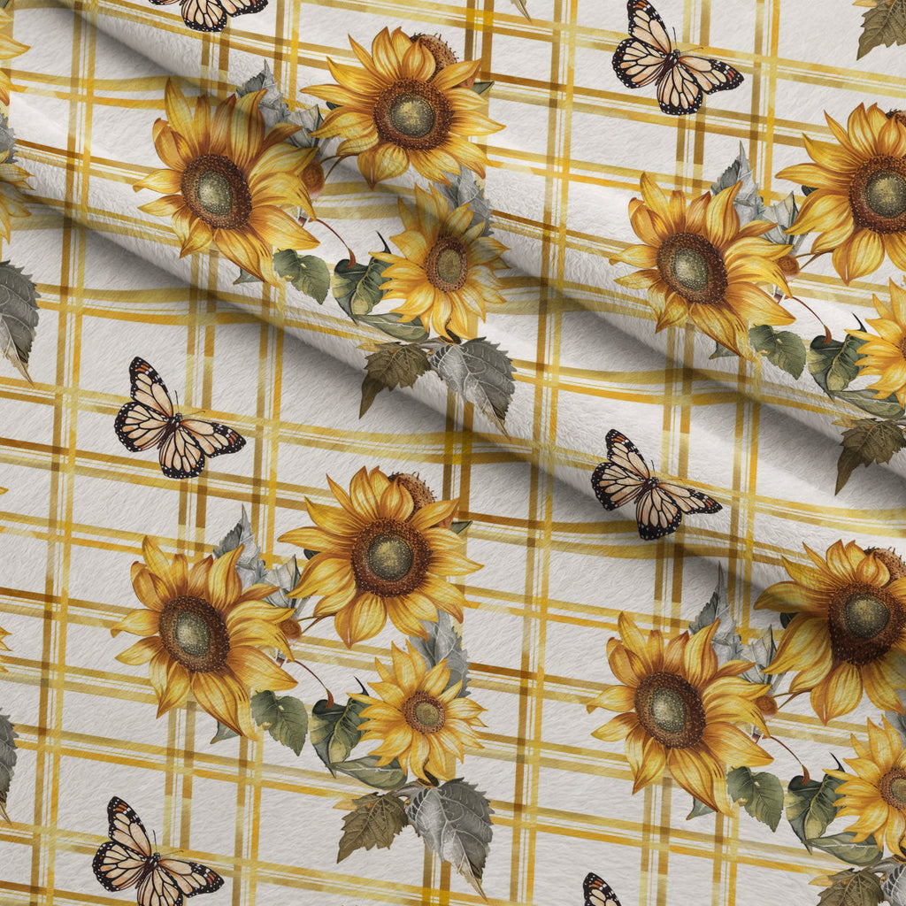 Golden Meadow Flutter Pattern 1 Fleece Fabric — fleece fabric folded close-up preview (mv-fleece-v1:lying)