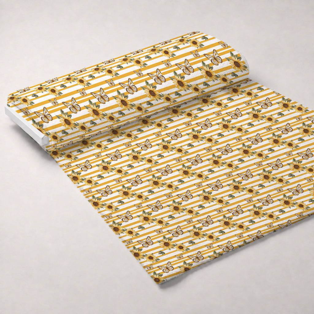 Golden Meadow Flutter Pattern 10 Fleece Fabric — fleece fabric unrolled bolt preview (mv-fleece-v1:bolt)