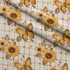 Golden Meadow Flutter Pattern 2 Fleece Fabric — fleece fabric folded close-up preview (mv-fleece-v1:lying)