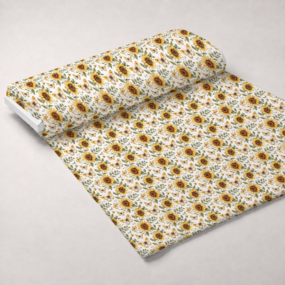 Golden Meadow Flutter Pattern 3 Fleece Fabric — fleece fabric unrolled bolt preview (mv-fleece-v1:bolt)