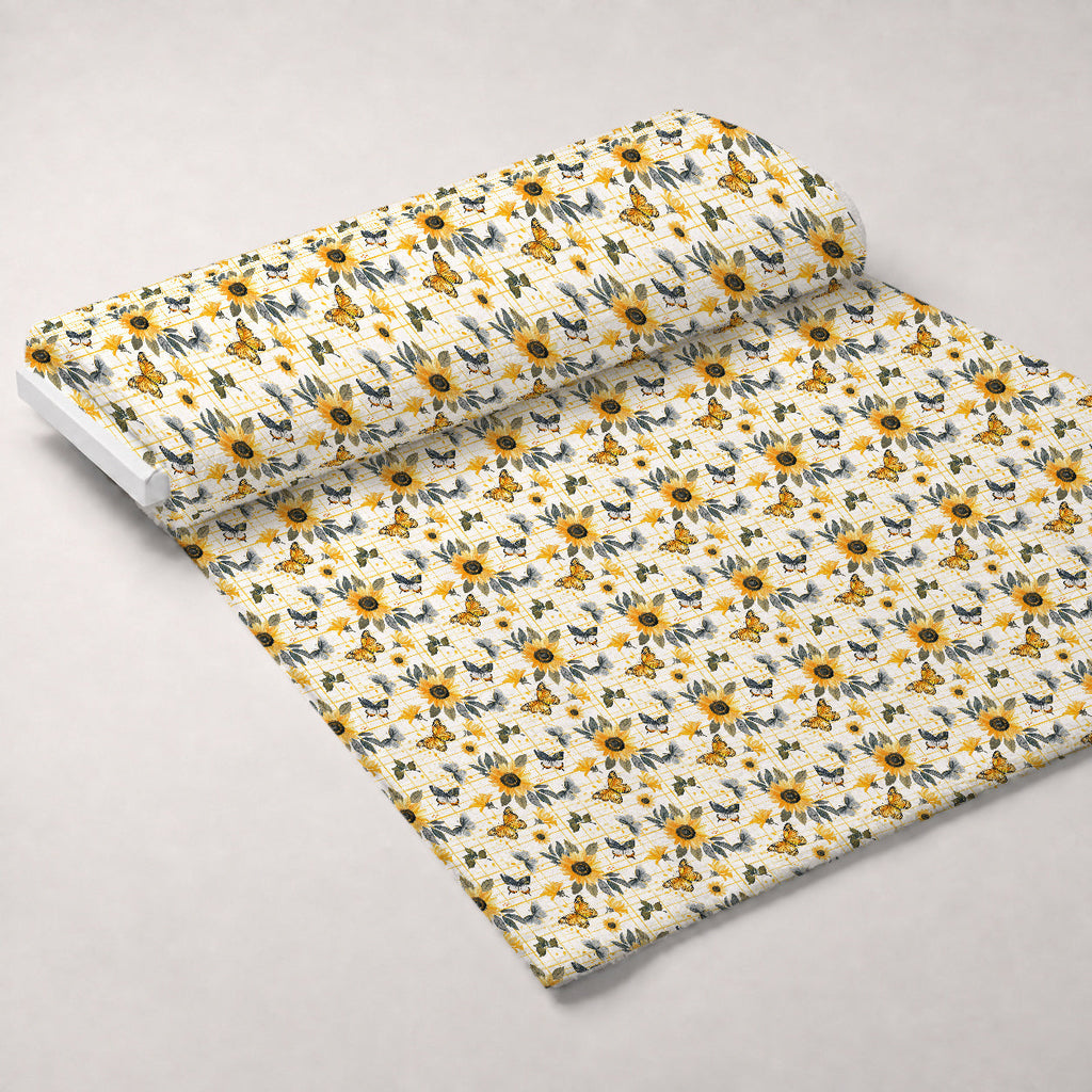 Golden Meadow Flutter Pattern 5 Fleece Fabric — fleece fabric unrolled bolt preview (mv-fleece-v1:bolt)