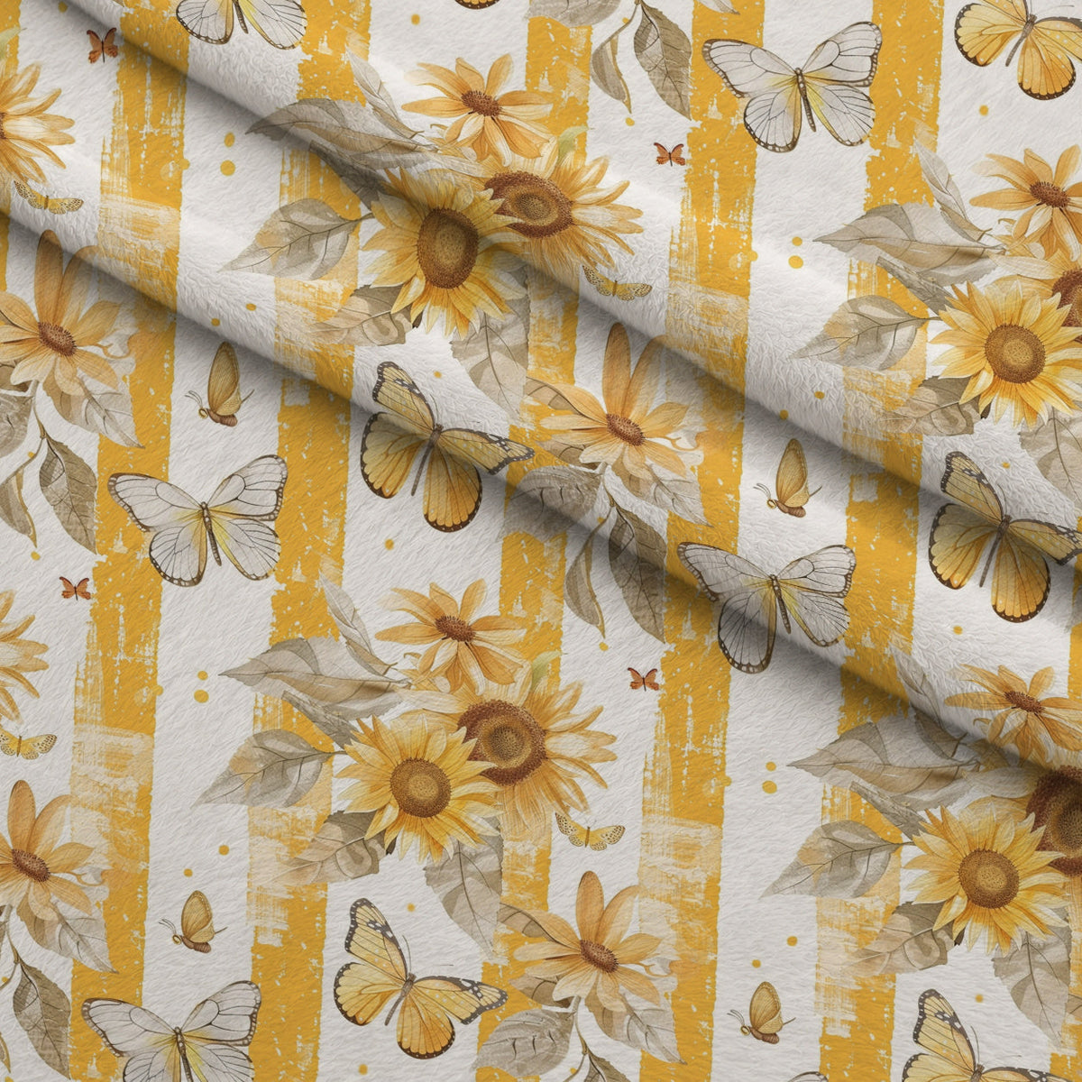 Golden Meadow Flutter Pattern 6 Fleece Fabric — fleece fabric folded close-up preview (mv-fleece-v1:lying)