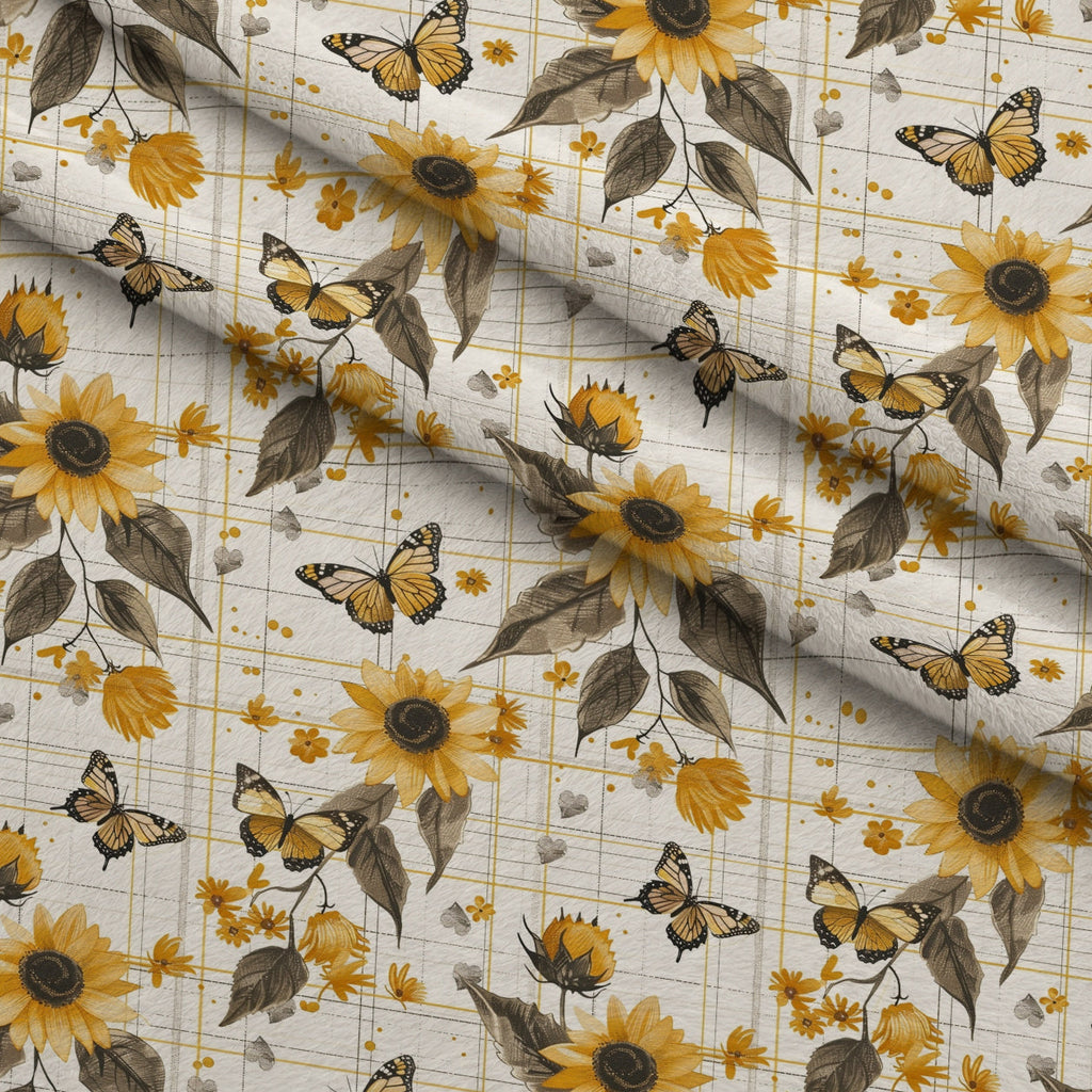 Golden Meadow Flutter Pattern 7 Fleece Fabric — fleece fabric folded close-up preview (mv-fleece-v1:lying)