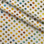 Golden Paisley Garden Pattern 14 Fleece Fabric — fleece fabric folded close-up preview (mv-fleece-v1:lying)