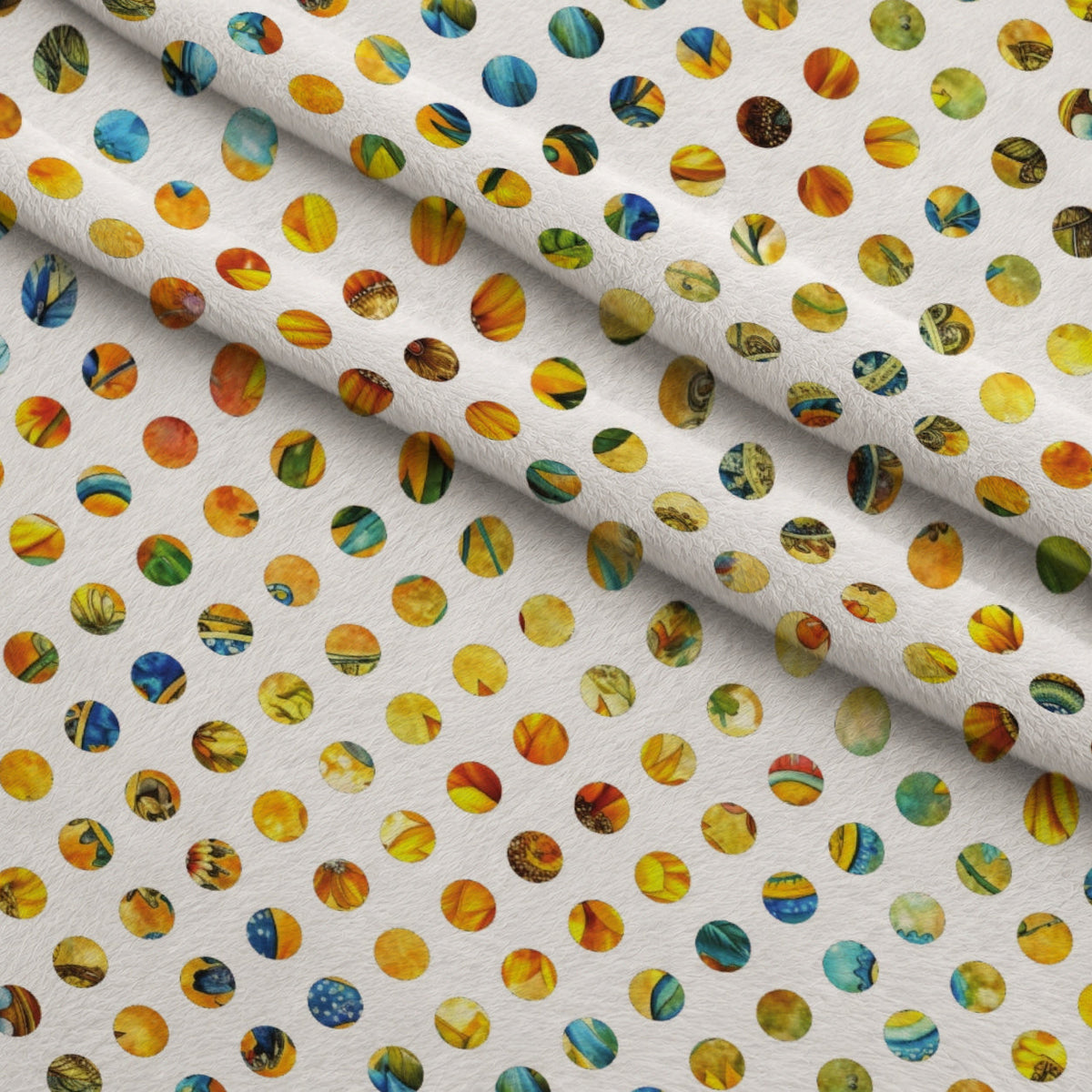 Golden Paisley Garden Pattern 14 Fleece Fabric — fleece fabric folded close-up preview (mv-fleece-v1:lying)