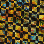 Golden Paisley Garden Pattern 16 Fleece Fabric — fleece fabric folded close-up preview (mv-fleece-v1:lying)