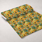 Golden Paisley Garden Pattern 2 Fleece Fabric — fleece fabric unrolled bolt preview (mv-fleece-v1:bolt)