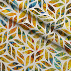 Golden Paisley Garden Pattern 22 Fleece Fabric — fleece fabric folded close-up preview (mv-fleece-v1:lying)