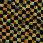 Golden Paisley Garden Pattern 23 Fleece Fabric — fleece fabric folded close-up preview (mv-fleece-v1:lying)