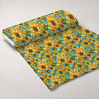 Golden Paisley Garden Pattern 4 Fleece Fabric — fleece fabric unrolled bolt preview (mv-fleece-v1:bolt)