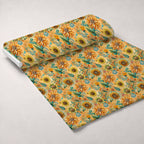 Golden Paisley Garden Pattern 7 Fleece Fabric — fleece fabric unrolled bolt preview (mv-fleece-v1:bolt)