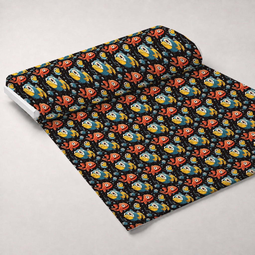 Googly Guppies Pattern 1 Fleece Fabric — fleece fabric unrolled bolt preview (mv-fleece-v1:bolt)