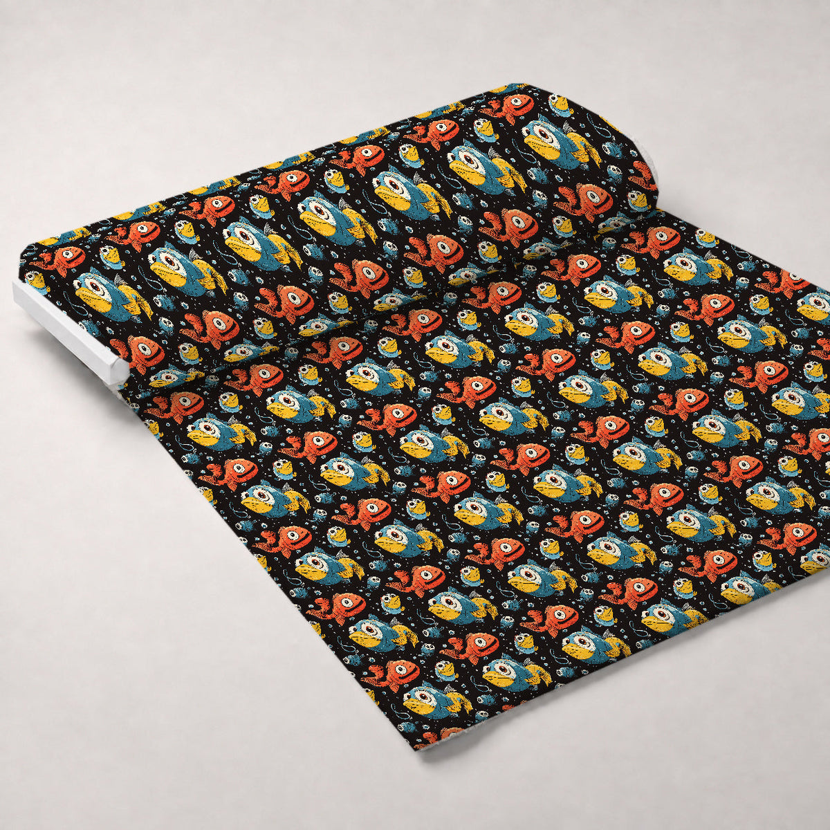 Googly Guppies Pattern 1 Fleece Fabric — fleece fabric unrolled bolt preview (mv-fleece-v1:bolt)