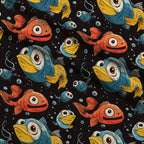 Googly Guppies Pattern 1 Fleece Fabric — fleece fabric folded close-up preview (mv-fleece-v1:lying)