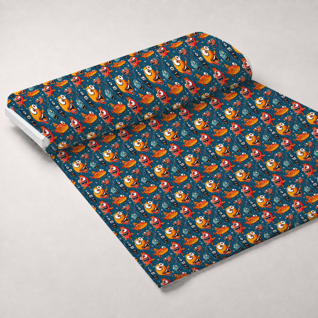 Googly Guppies Pattern 10 Fleece Fabric — fleece fabric unrolled bolt preview (mv-fleece-v1:bolt)