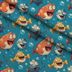 Googly Guppies Pattern 11 Fleece Fabric — fleece fabric folded close-up preview (mv-fleece-v1:lying)