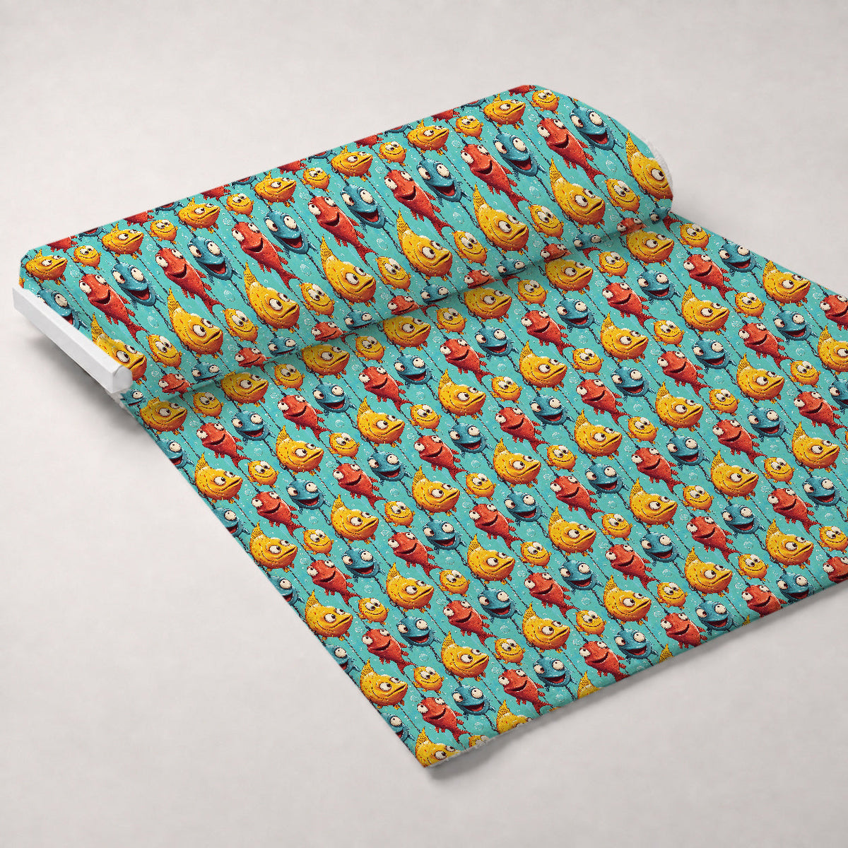 Googly Guppies Pattern 13 Fleece Fabric — fleece fabric unrolled bolt preview (mv-fleece-v1:bolt)