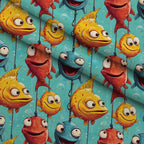 Googly Guppies Pattern 13 Fleece Fabric — fleece fabric folded close-up preview (mv-fleece-v1:lying)