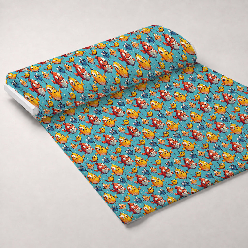 Googly Guppies Pattern 14 Fleece Fabric — fleece fabric unrolled bolt preview (mv-fleece-v1:bolt)