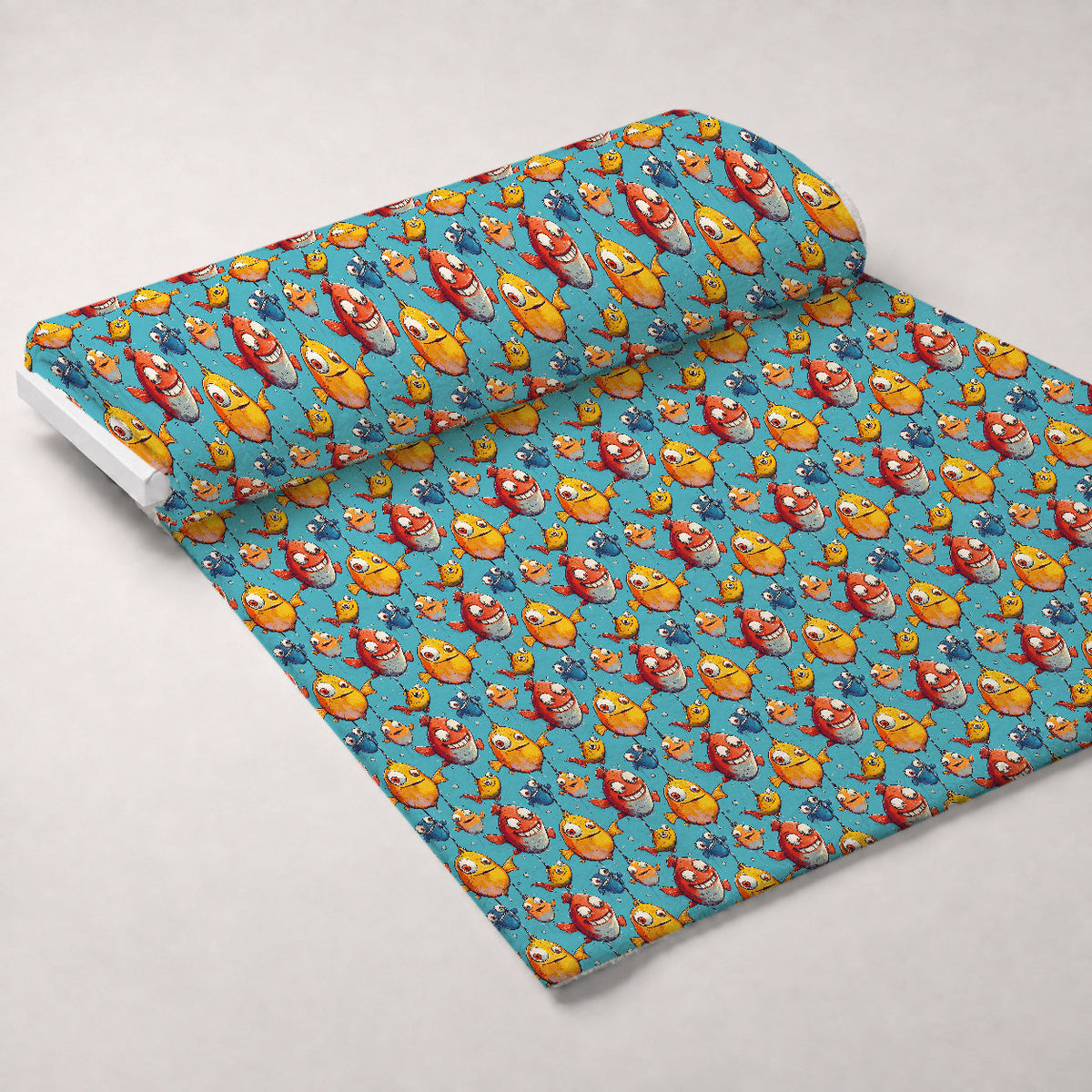 Googly Guppies Pattern 14 Fleece Fabric — fleece fabric unrolled bolt preview (mv-fleece-v1:bolt)