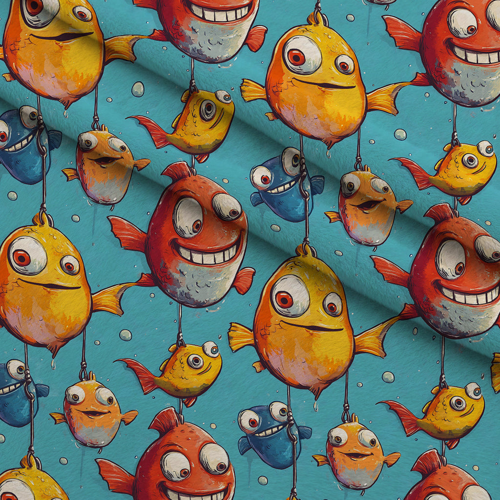 Googly Guppies Pattern 14 Fleece Fabric — fleece fabric folded close-up preview (mv-fleece-v1:lying)