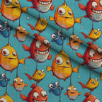 Googly Guppies Pattern 14 Fleece Fabric — fleece fabric folded close-up preview (mv-fleece-v1:lying)