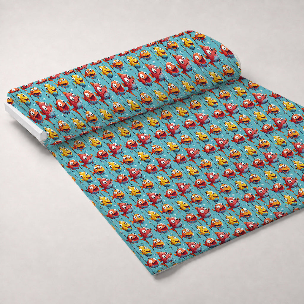 Googly Guppies Pattern 15 Fleece Fabric — fleece fabric unrolled bolt preview (mv-fleece-v1:bolt)