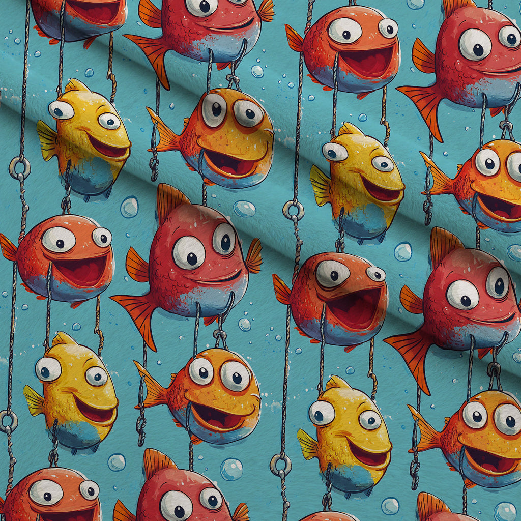 Googly Guppies Pattern 15 Fleece Fabric — fleece fabric folded close-up preview (mv-fleece-v1:lying)