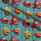 Googly Guppies Pattern 15 Fleece Fabric — fleece fabric folded close-up preview (mv-fleece-v1:lying)