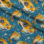 Googly Guppies Pattern 17 Fleece Fabric — fleece fabric folded close-up preview (mv-fleece-v1:lying)