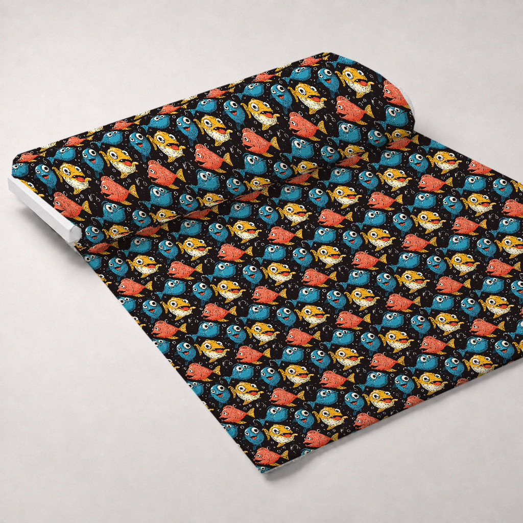 Googly Guppies Pattern 18 Fleece Fabric — fleece fabric unrolled bolt preview (mv-fleece-v1:bolt)