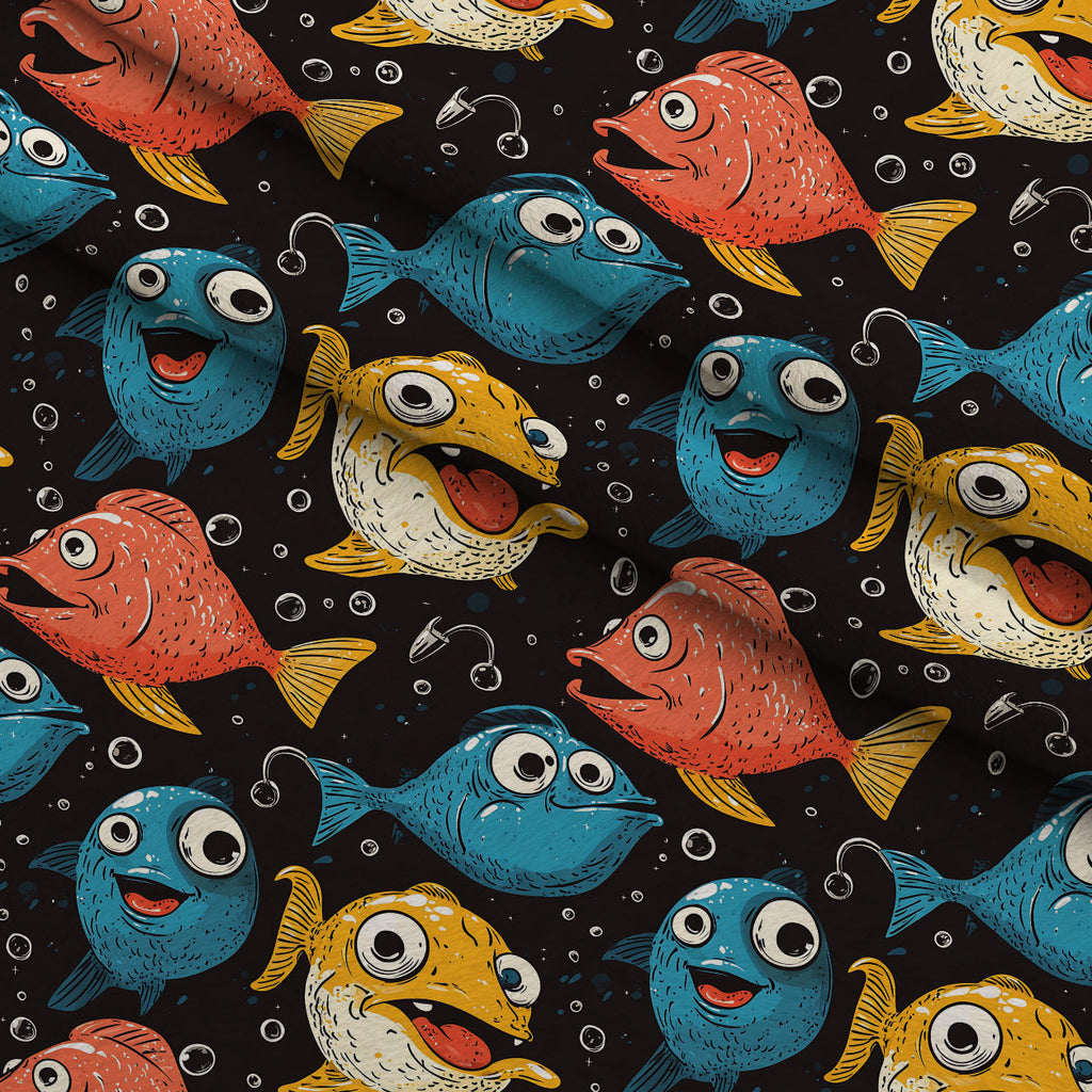 Googly Guppies Pattern 18 Fleece Fabric — fleece fabric folded close-up preview (mv-fleece-v1:lying)