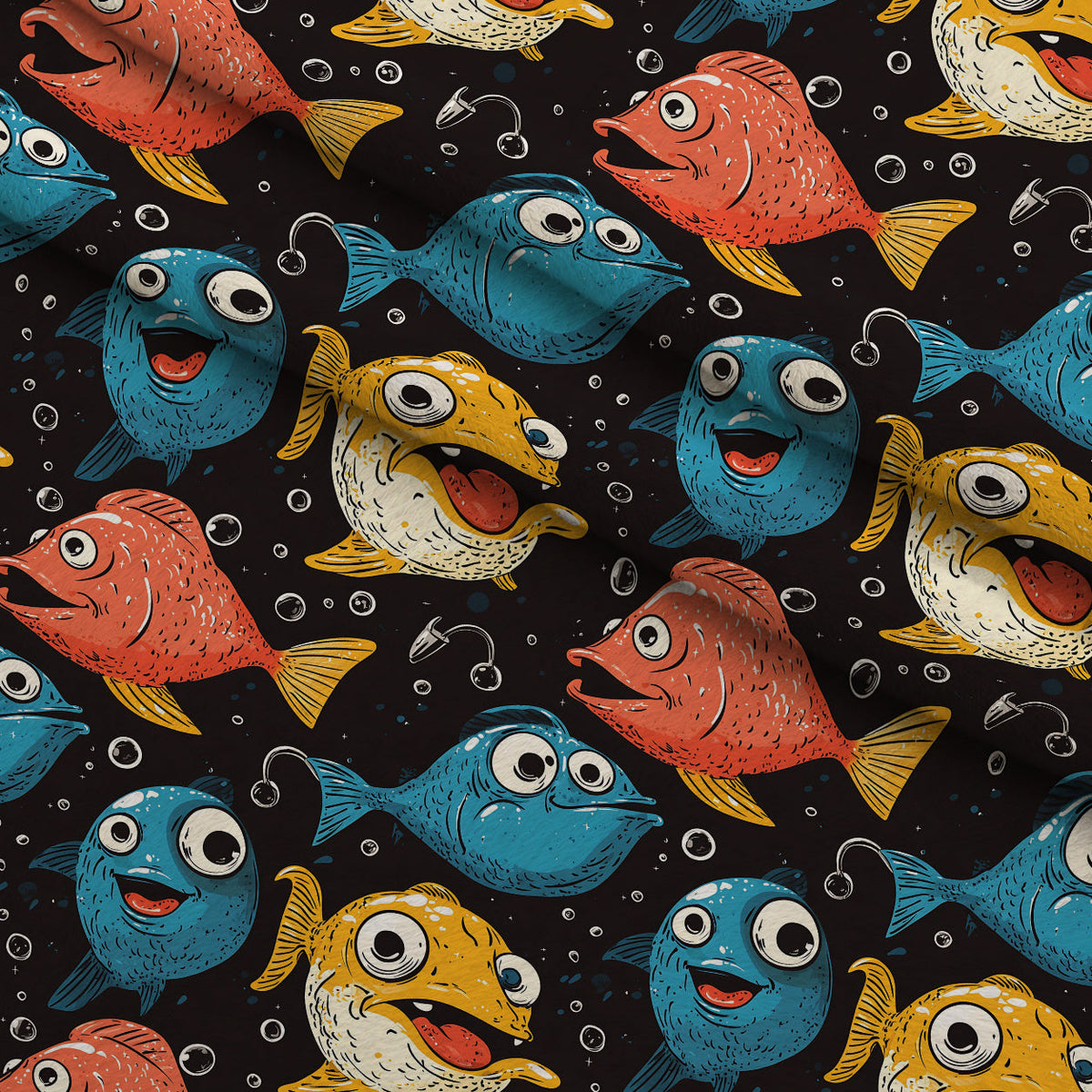Googly Guppies Pattern 18 Fleece Fabric — fleece fabric folded close-up preview (mv-fleece-v1:lying)
