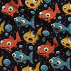 Googly Guppies Pattern 2 Fleece Fabric — fleece fabric folded close-up preview (mv-fleece-v1:lying)