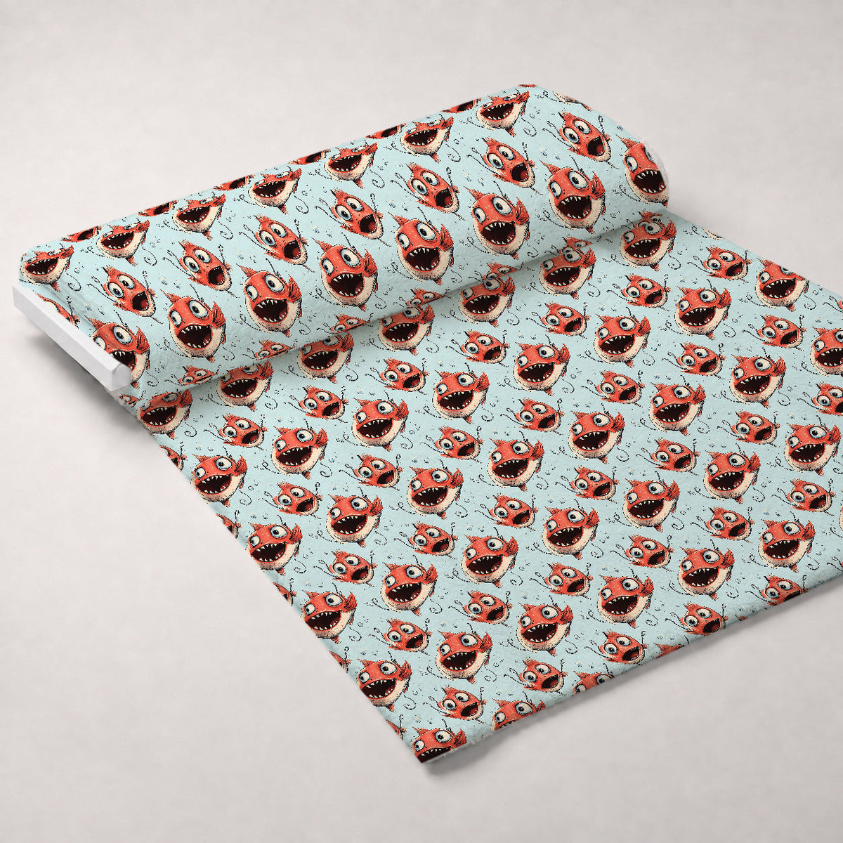 Googly Guppies Pattern 4 Fleece Fabric — fleece fabric unrolled bolt preview (mv-fleece-v1:bolt)