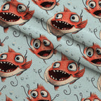 Googly Guppies Pattern 4 Fleece Fabric — fleece fabric folded close-up preview (mv-fleece-v1:lying)