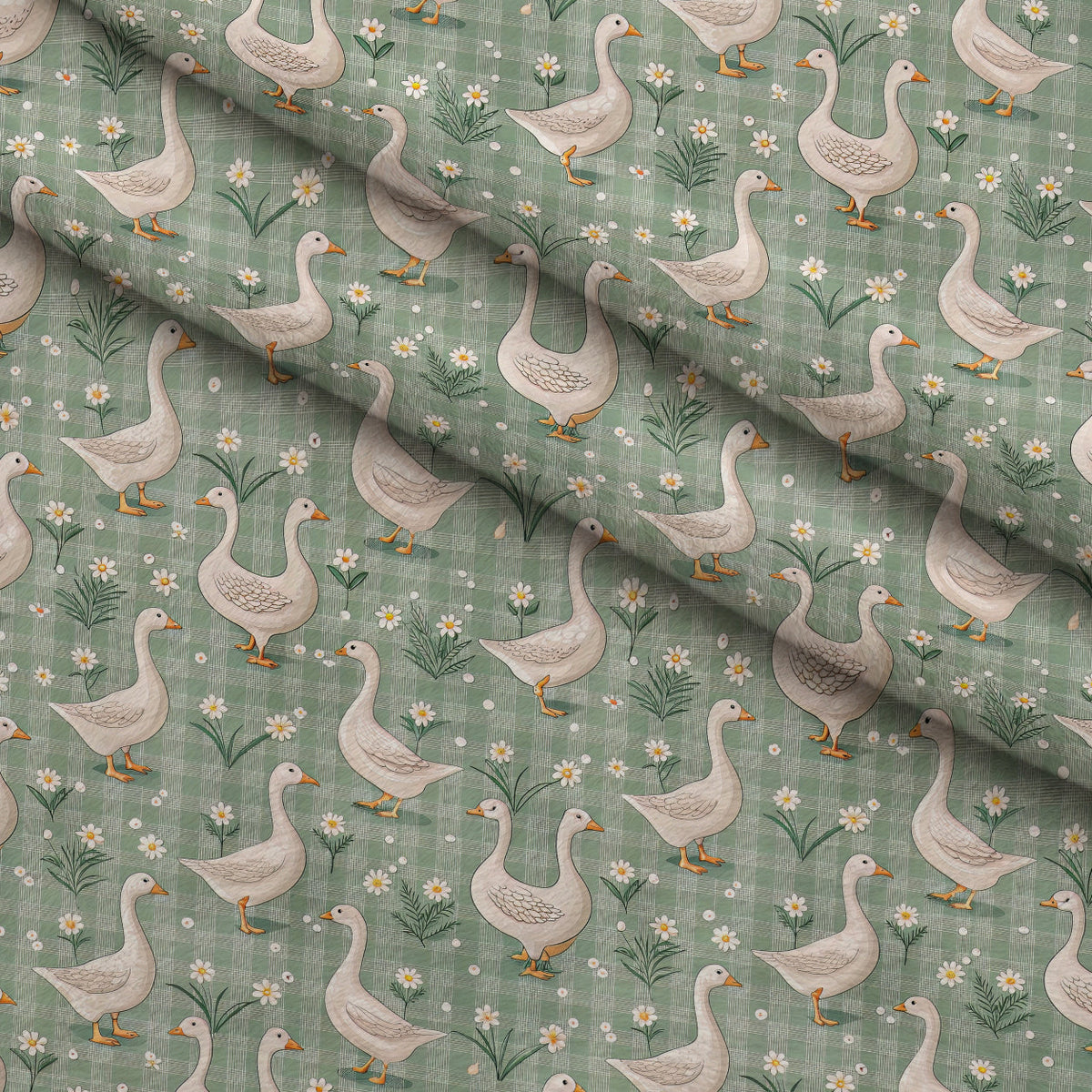Gosling Plaid Pattern 11 Fleece Fabric — fleece fabric folded close-up preview (mv-fleece-v1:lying)