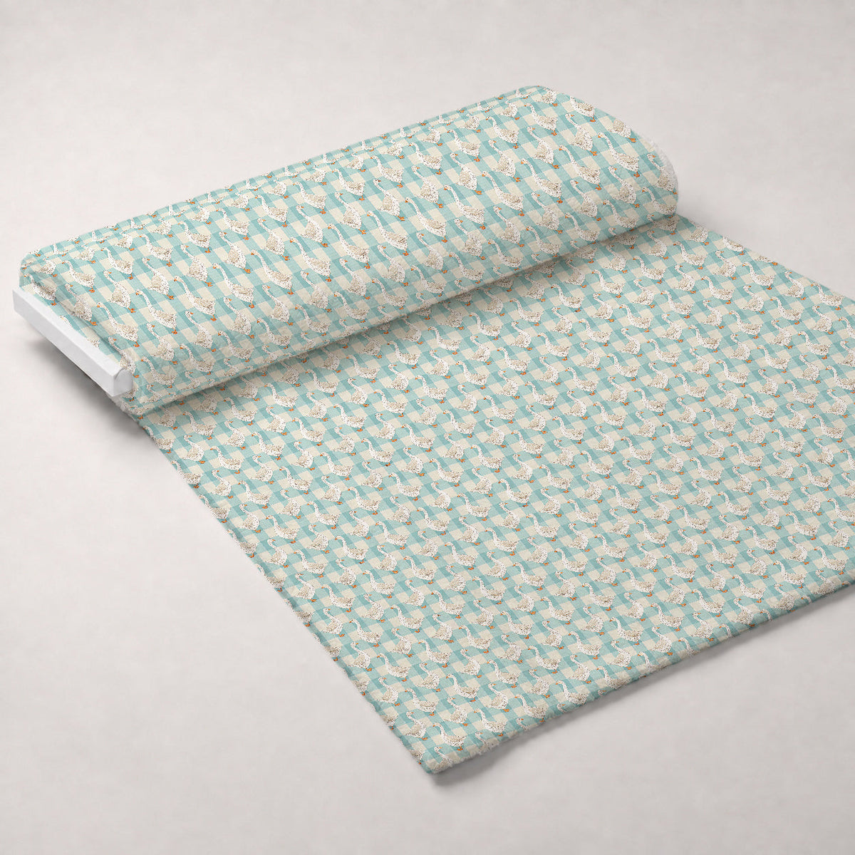 Gosling Plaid Pattern 14 Fleece Fabric — fleece fabric unrolled bolt preview (mv-fleece-v1:bolt)