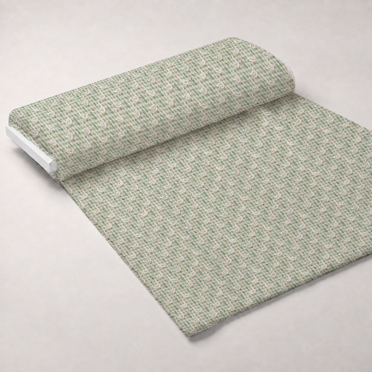 Gosling Plaid Pattern 6 Fleece Fabric — fleece fabric unrolled bolt preview (mv-fleece-v1:bolt)