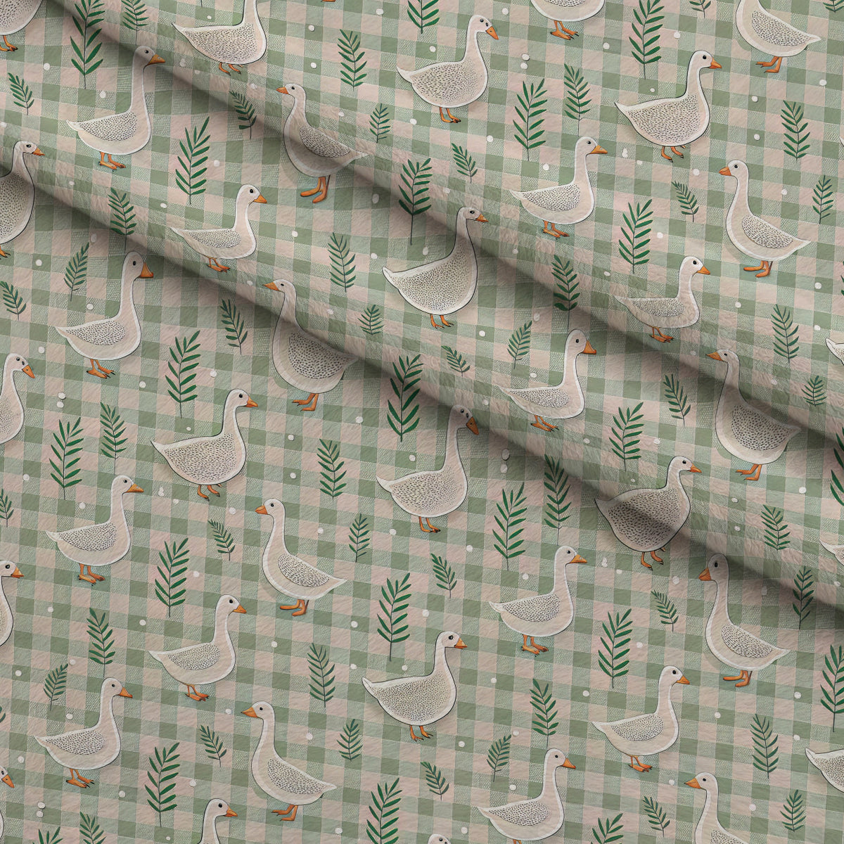 Gosling Plaid Pattern 6 Fleece Fabric — fleece fabric folded close-up preview (mv-fleece-v1:lying)