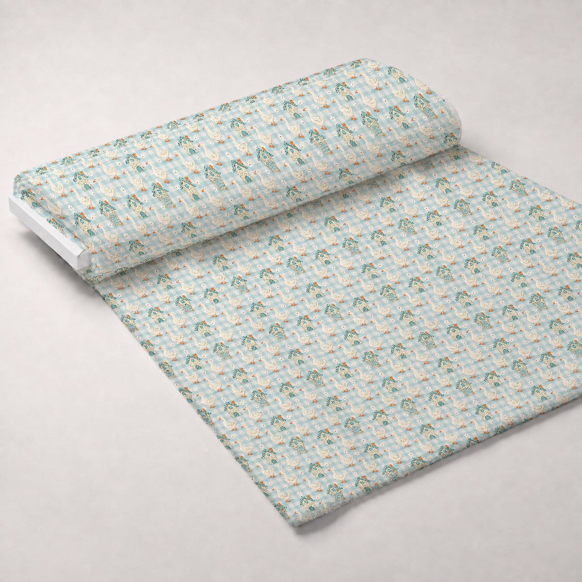 Gosling Plaid Pattern 8 Fleece Fabric — fleece fabric unrolled bolt preview (mv-fleece-v1:bolt)
