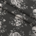 Gothic Blooms Pattern 2 Fleece Fabric — fleece fabric folded close-up preview (mv-fleece-v1:lying)