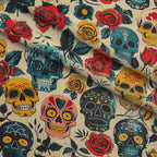 Gothic Blooms Pattern 4 Fleece Fabric — fleece fabric folded close-up preview (mv-fleece-v1:lying)