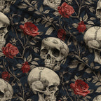 Gothic Blooms Pattern 6 Fleece Fabric — fleece fabric folded close-up preview (mv-fleece-v1:lying)